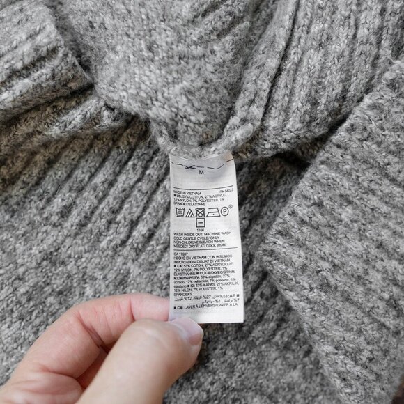 OLD NAVY SWEATER SZ M GRAY CHUNKY KNIT TURTLE COWL NECK LONG SLEEVES OVERSIZED - Picture 4 of 7